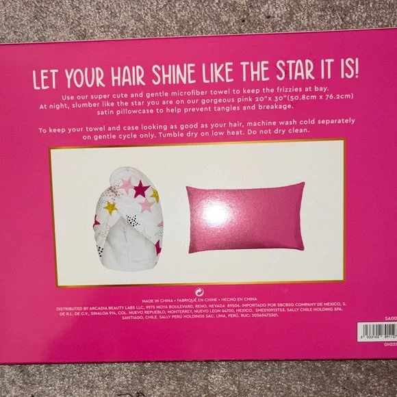 Pink Microfiber Hair Towel and Satin Pillowcase Set FINAL PRICE - Picture 1 of 3